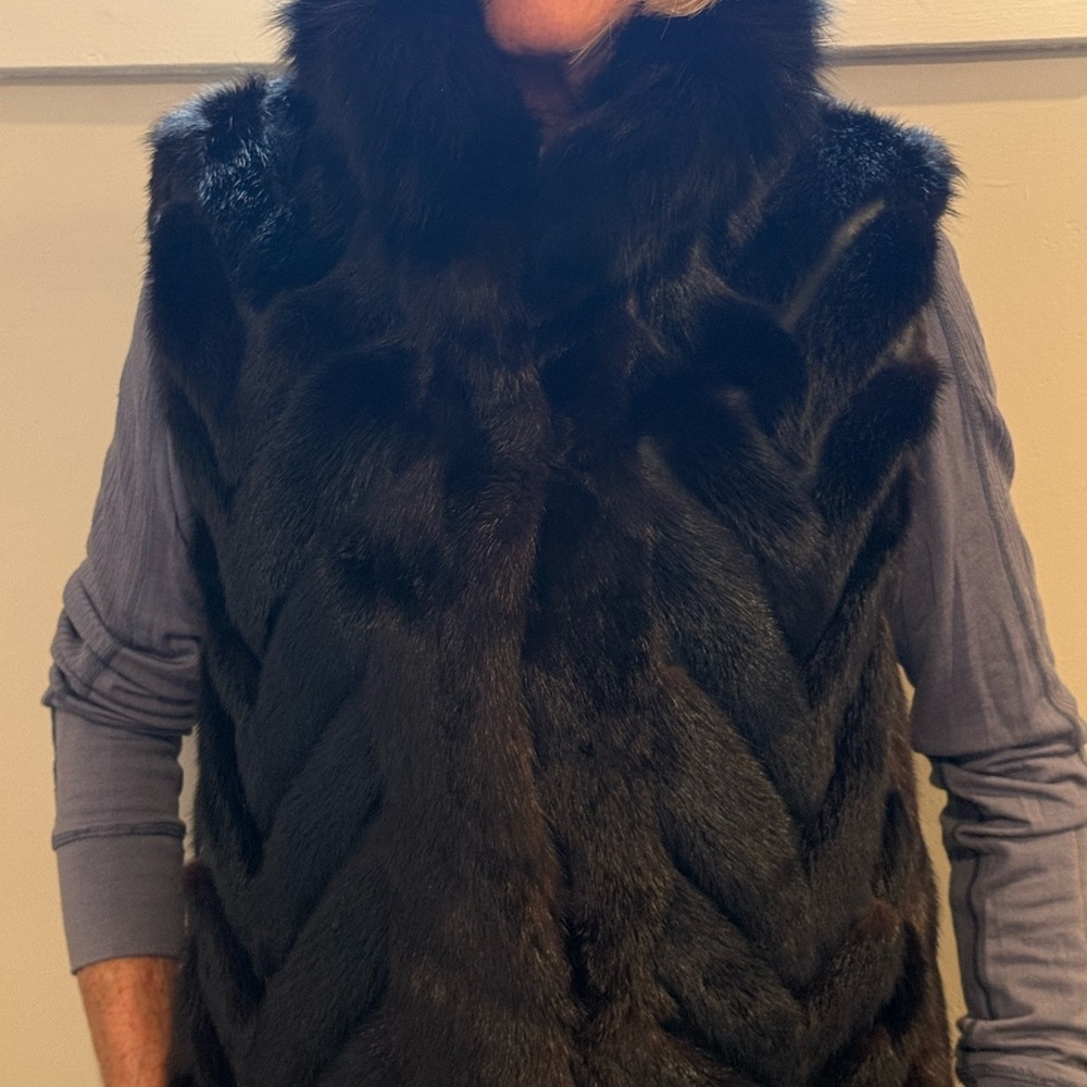 Luxurious reversible Black Fur Vest